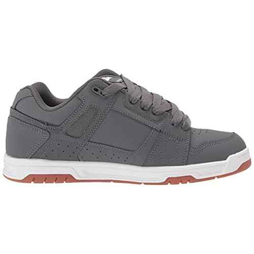 DC mens Stag Low Top Skate Shoe, Grey/Gum, 12.5 US