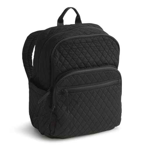Vera Bradley Women's Premium Cotton Large Bancroft Backpack, Moonless Night, One Size