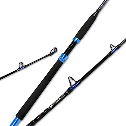 Fiblink 1-Piece Conventional Boat Rod Saltwater Offshore Graphite Spinning Fishing Rod(6 Feet, 30-50 lb/50-80 lb/80-120 lb)