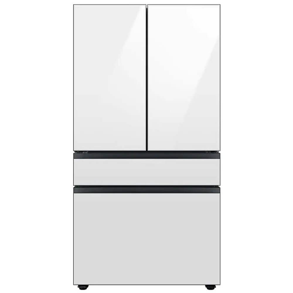 Samsung 29 Cu. Ft. Bespoke 4-Door French Door Refrigerator with Beverage Center, White Glass, RF29BB860012AA