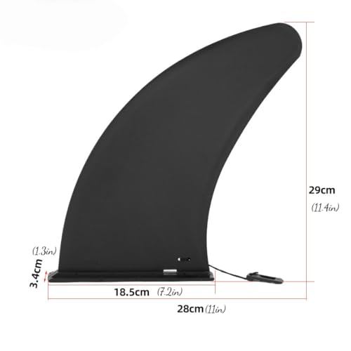 1PC Original Style Slide-in Surfboard Fins - Quick Detach Fin Box System for Paddleboards, Universal 9inch Size, Black