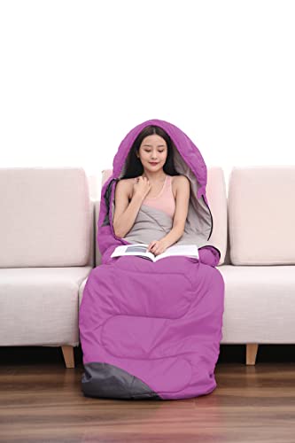 tuphen- Sleeping Bags for Adults Kids Boys Girls Backpacking Hiking Camping Microfiber Liner, Cold Warm Weather 4 Seasons ...