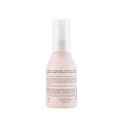 Hairitage Argan Oil Hair Oil Spray for Frizzy, Curly + Dry Damaged Hair - Lightweight Hair Oil Conditioner for Women + Men - Styling + Finishing + Control Flyaways - Moisturize + Repair Hair