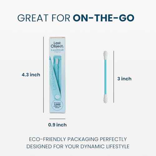 LastSwab¢ç Reusable Cotton Swabs for Ear Cleaning - The Sustainable and Sanitary Alternative to Single-Use Q Tips - Zero Waste and Easy to Clean - Comes with a Convenient Travel Case Holder - Turquoise