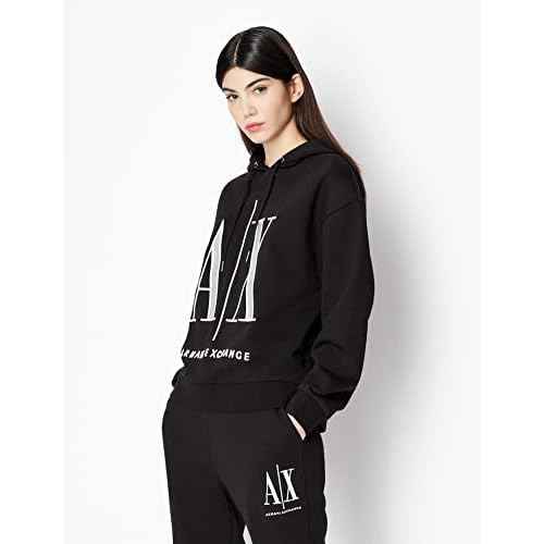 Armani Exchange womens Icon Project Hooded Sweatshirt