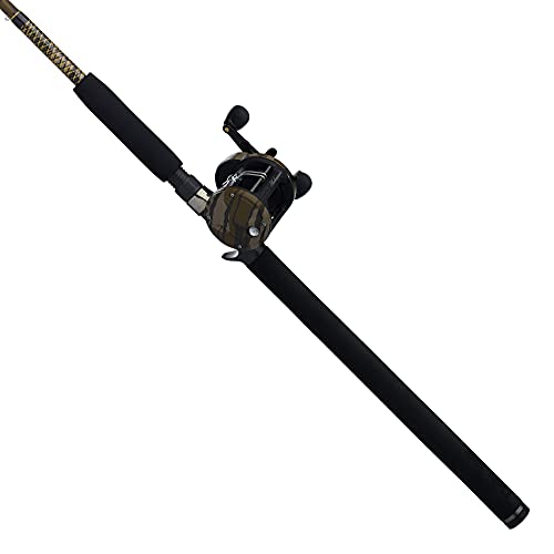 Ugly Stik 7’ Camo Conventional Fishing Rod and Reel Casting Combo, Right Handle Position, Ugly Tech Construction With Clea...