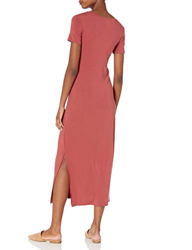 Amazon Essentials Women's Jersey Standard-Fit Short-Sleeve Crewneck Side Slit Maxi Dress (Previously Daily Ritual)