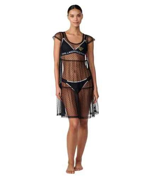 Karl Lagerfeld Paris Women's Standard Swim Coverup, Black, Large