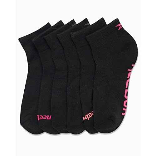 Reebok Womens Comfort Cushioned Athletic Quarter Cut Socks (6 Pack)