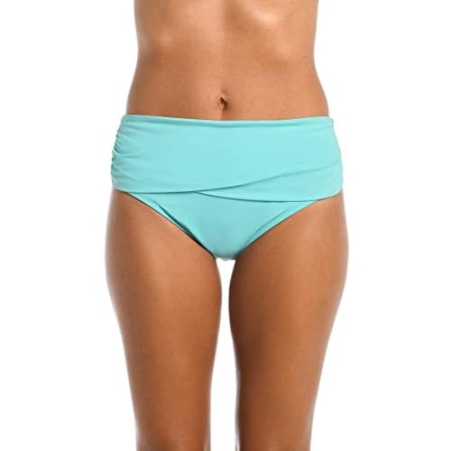 Island Goddess Banded Mid Waist Pant Bikini Swimsuit Bottom