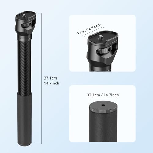 SmallRig Gimbal Extension Pole, 15" / 37cm Carbon Fiber Stabilizer Extension Arm with Anti-Deflection Baffle and 1/4-20" S...
