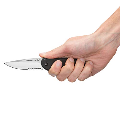 Sheffield 12164 Berda Assisted Open Knife, 3 Inch Blade EDC Knife, for Survival Gear, Self Defense, and More, G10 Handle, ...