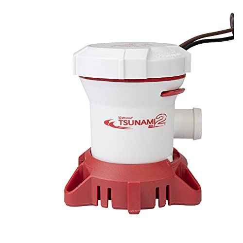 Attwood 5606-7 Tsunami MK2 500 GPH Manual Blige Pump, 12 Volt, White and Red