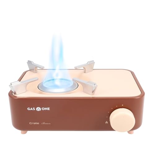 Gas One Butane Fuel Camp Stove – Crate Series - Mini Stove for Camping, Hiking – Portable Gas Stove with Spiral Flame – Ev...