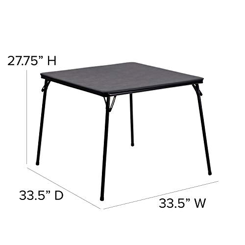 EMMA + OLIVER 5-Piece Multipurpose Folding Card Table and Chairs Set for 4 Players, Padded Top Portable Square Folding Tab...
