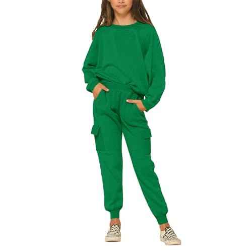 Imily Bela Kids Girls Sweatsuit Lounge sets Crewneck Sweatshirt Casual Drawstring Sweatpants with Pocket
