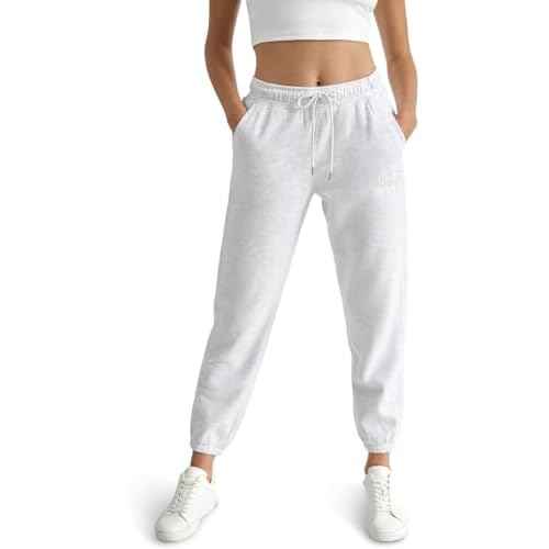 DKNY Women's Varsity Embroidered Logo Jogger Fleece Sweatpant