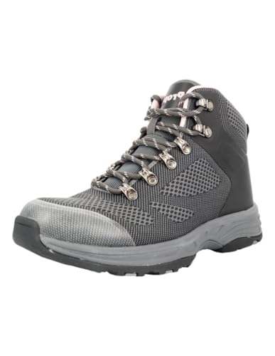 Propet Womens Conni Round Toe Hiking Casual Boots Ankle Low Heel 1-2" - Beige, Grey