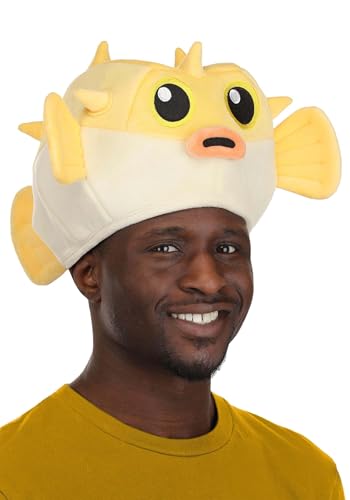 Pufferfish Costume Hat Plush Ocean Sea Creature Spiky Animal Cosplay Accessory for Adults Halloween Party Wear