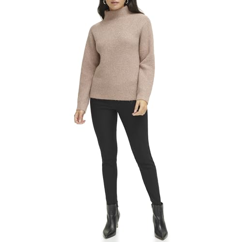 Calvin Klein Women's Sequin Mock Neck Long Sleeve Sweater