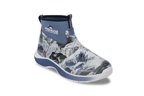 FISHOOZ Men's DryRun Ankle Deck Boot, Waterproof, Breathable, Storm-Proof Rubber Shell, Boat Boot, Fishing Boot, Rain Boot