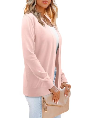 Women's Plus Size Casual Long Sleeve Open Front Soft Knit Cardigan Sweater Lightweight Jacket Dressy
