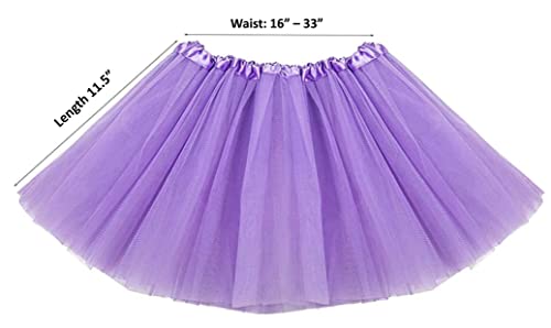 Kids Tutu Skirts 3 Layered Tulle, Fit Most 4-11 yrs Little & Big Girls for Dance Party Costume