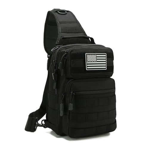 GAZJYUSP Tactical Sling Bag Backpack for Men Molle Shoulder Bag Pack Daypack Backpack for Hunting, Hiking, Traveling, Camping