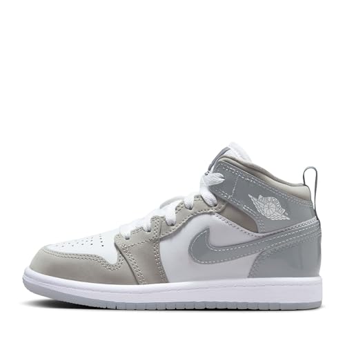 Jordan Air Jordan 1 Mid SE in White, Cool Grey, and Med Grey