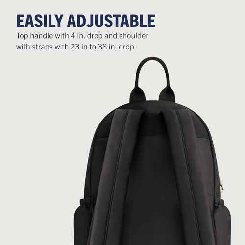 True Religion Backpack, Zip pocket, Horseshoe Logo Travel Bag, Black