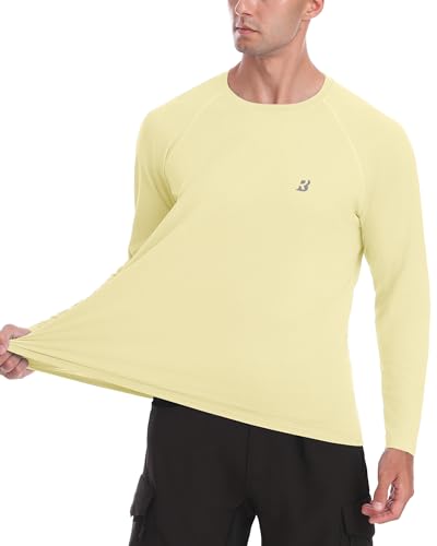 Roadbox Men's UPF 50+ Rash Guard Long Sleeve, Cool Dry UV Sun Protection Water T-Shirts, Lightweight Fishing Hiking Shirts