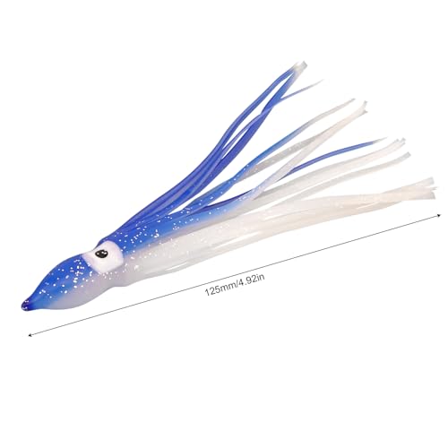 OriGlam 30pcs Luminous Squid Fishing Lures, Glow Octopus Skirts Squid Skirts Trolling Lures, Trolling Saltwater Baits Soft...
