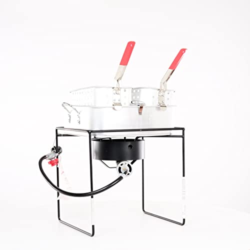 King Kooker 1618 16-Inch Propane Outdoor Cooker with Aluminum Pan and King Kooker WKA2 18-Inch Nickel Plated Skimmer