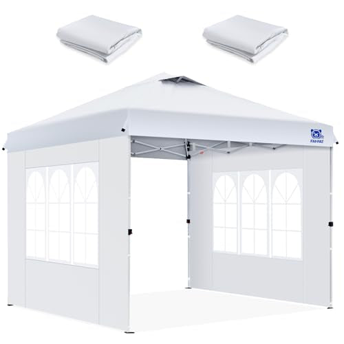 FANPAT 2Pcs Instant Canopy Sidewalls 10x10 with Church Window for Pop Up Canopy, White – Suitable for Outdoor Weddings, Pi...