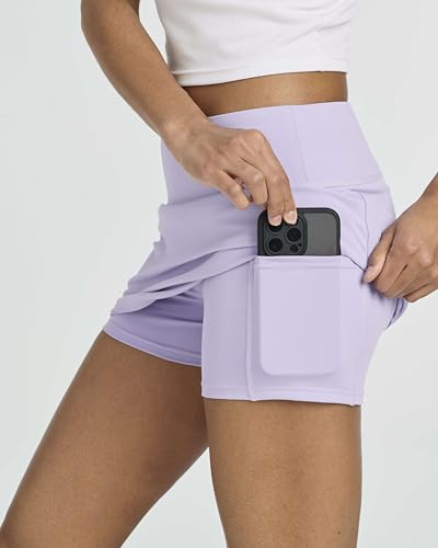 Real Essentials 3 Pack: Women's 16" Athletic Skort with Pocket - Skirt for Golf Tennis Gym Running (Available in Plus)