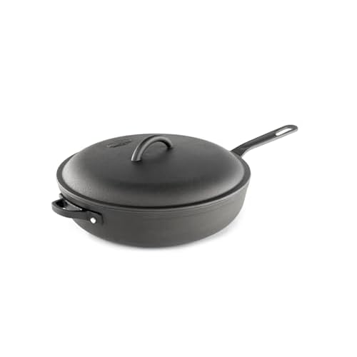 GSI Outdoors Guidecast 12¡± Cast Iron Frypan I Dual Handle & Self-Basting Dome Lid