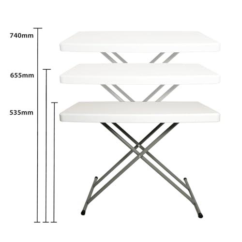 HiEthan 20"x30" Personal Mini Folding Table, Multifunctional Small Portable Foldable Table,Compact and Height Adjustable,W...