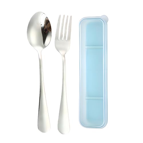 Stainless Steel Travel Utensils Set with Case Reusable Spoon Fork Portable Cutlery Set for Lunchbox Office Picnic Camping