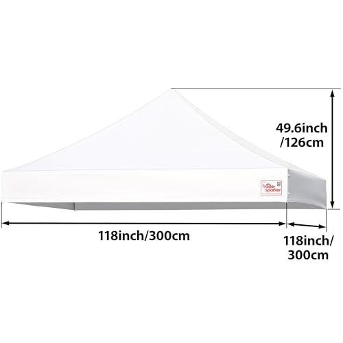 Tradesparker 10x10 Commercial Pop Up Canopy Replacement Top-Windproof D-Rings+Banner Grommets+Loop Pile Wall System,Ez Can...