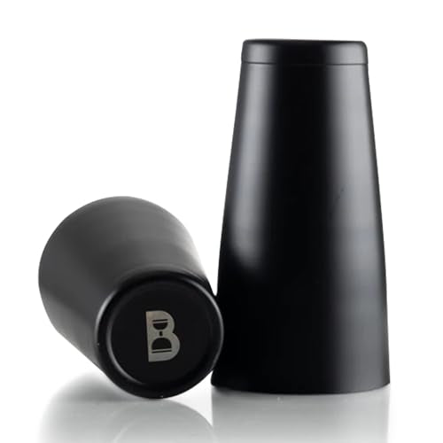 Bull in China 2-Piece Cocktail Shaker Matte Black – 28 oz Weighted Shaker & 18oz Weighted Cheater Tin, Professional Grade ...