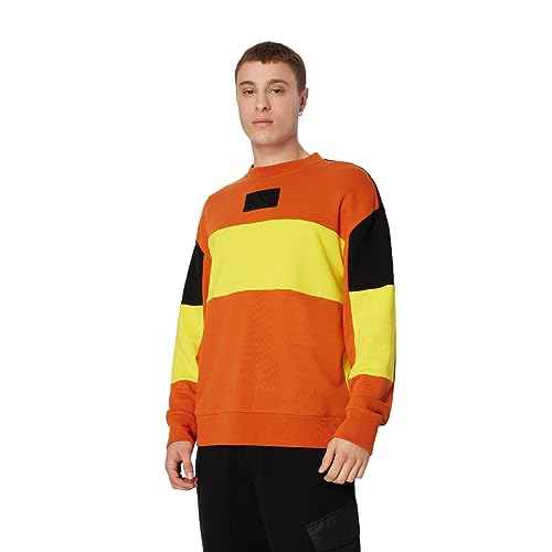 Armani Exchange mens Cotton French Terry Colorblock Pullover Sweatshirt