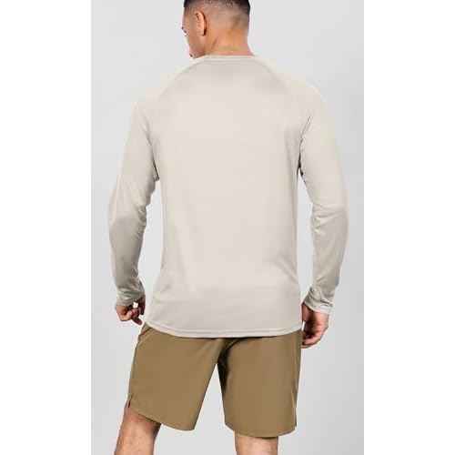 ODODOS Men's Quick Dry Long Sleeve Shirts UPF 50+ Sun Protection SPF Athletic Tops Workout Fishing T-Shirts