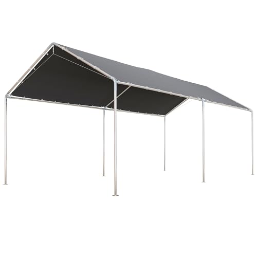 Outsunny 10'x20' Carport Outdoor Heavy Duty Party Tent Galvanized Car Canopy with Included Anchor Kit, 3 Reinforced Steel ...