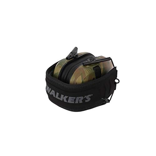 Walker's Razor Slim Electronic Muff (Multicam Camo Tan) with Case and Shooting Glasses Bundle (3 Items)
