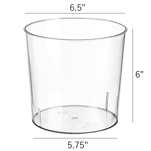 Kingrol 6 Pack Clear Flower Vases, 3 Quart Plastic Ice Buckets for Chilling Beer, Wine, Champagne, Multipurpose Buckets fo...