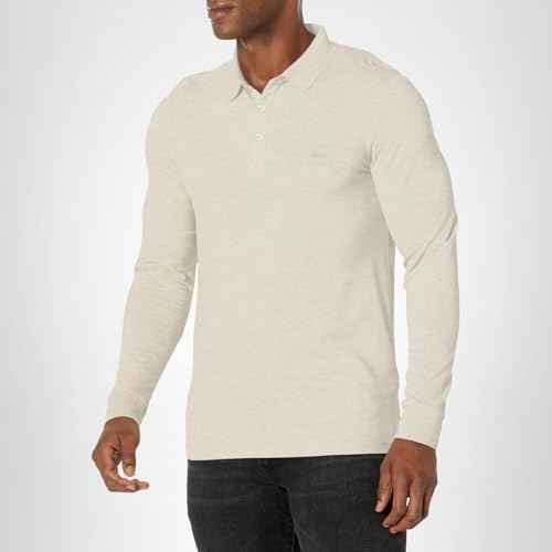BOSS Square Patch Logo Slim Fit Long Sleeve Polo Shirt