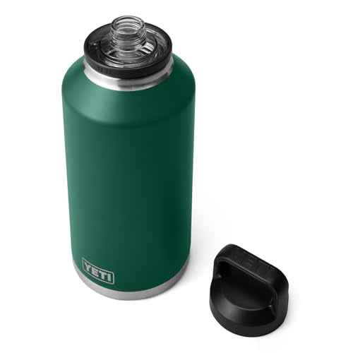 YETI Rambler 64 oz Bottle, Vacuum Insulated, Leakproof, Stainless Steel with Chug Cap, Black Forest Green