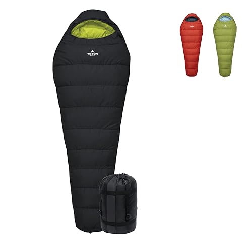 Teton LEEF Lightweight Mummy Sleeping Bag Perfect for Camping, Hiking, and Backpacking; Cold Weather Option, Compression S...