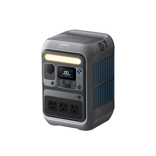 Anker Portable Power Station SOLIX C300, 288Wh LiFePO4 Battery, 300W (600W Surge) Solar Generator, 140W Two-Way Fast Charg...