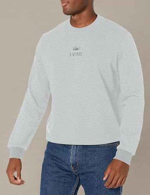 Lacoste Men's Core Collection Classic Fit Branding Crew Neck Sweatshirt, Argent Chine, XX-Large